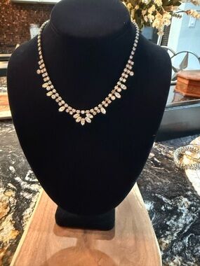 Vintage Weiss Rhinestone Necklace | Signed Weiss/Mid-Century Glam